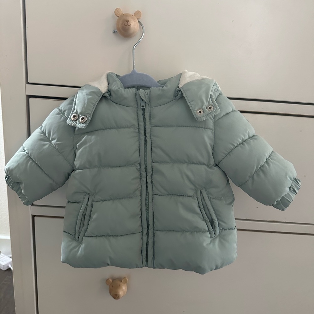 Kids Light Green Puffer Jacket